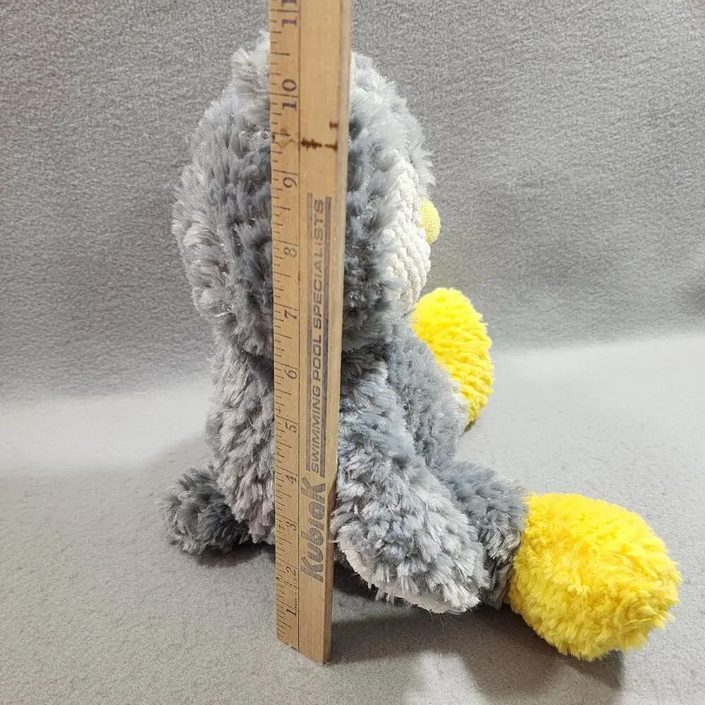Animal Adventure OWL Gray Yellow White Waffle Weave Stuffed Lovey Plush 2016